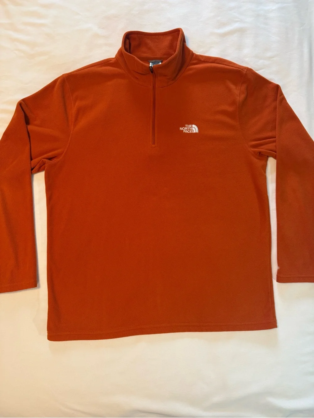 The North Face TKA 100 Fleece Pullover Men’s L Orange 1/4 Zip Outdoor